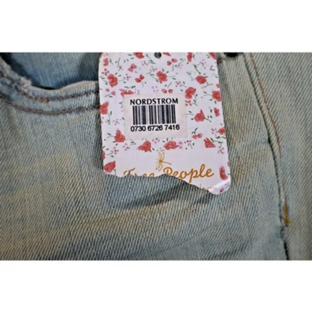 Free People Jeans Womens 30 Light Wash Palm Indig Distressed Denim‎ Y2K 90s
